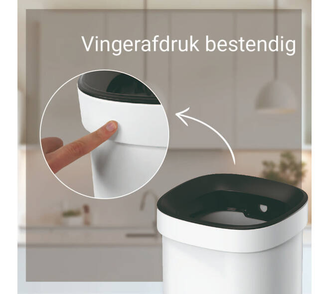 Afvalbak Desq open inworp 20 liter metaal wit