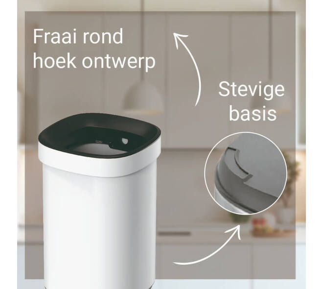 Afvalbak Desq open inworp 20 liter metaal wit