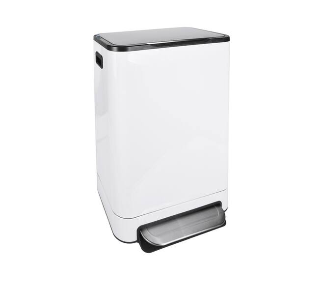 Pedaalemmer Desq 40 liter RVS wit