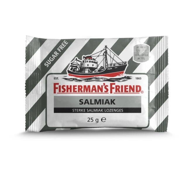 Keelpastilles Fisherman's Friend salmiak suikervrij zak 25 gram