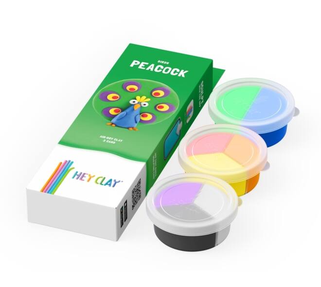 Klei Hey Clay Peacock 3 potjes