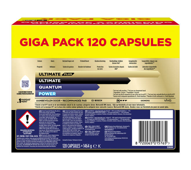 Vaatwastabletten Finish Ultimate plus 120 stuks gigapack