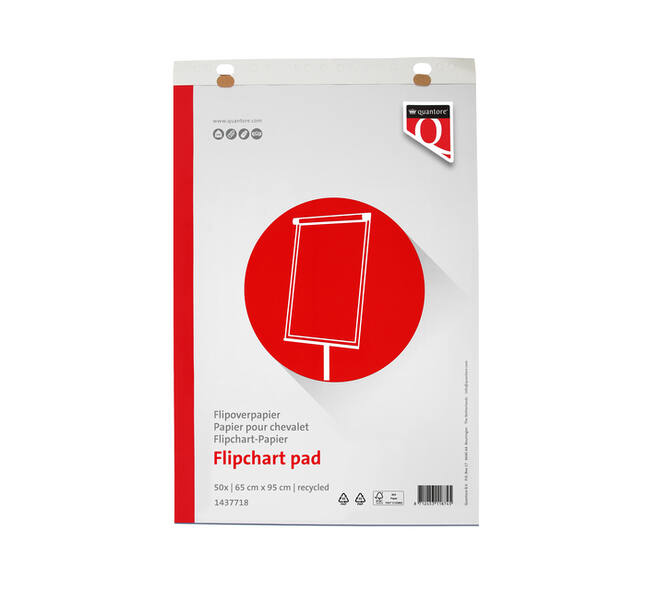 Flipoverpapier Quantore 65x95cm 50vel recycled ongevouwen