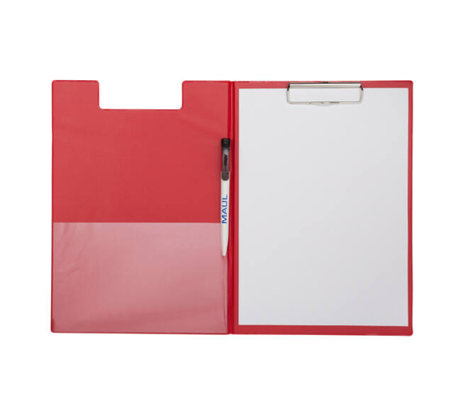 Klembordmap MAUL A4 staand PVC met penlus rood