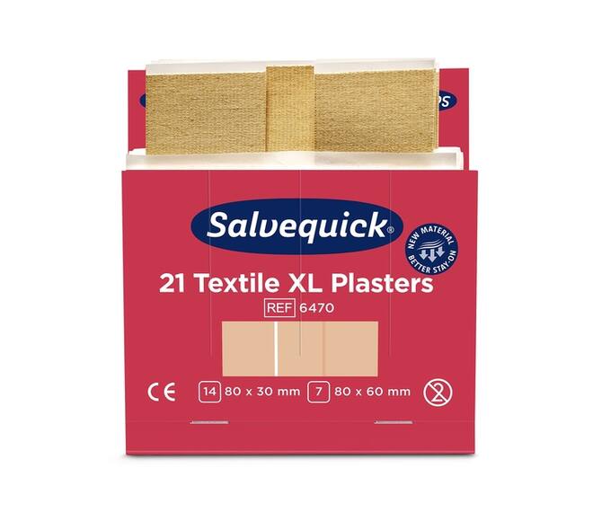 Pleisters Salvequick textiel extra groot 6x 21 stuks
