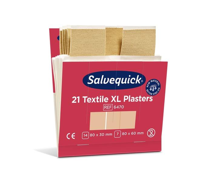 Pleisters Salvequick textiel extra groot 6x 21 stuks