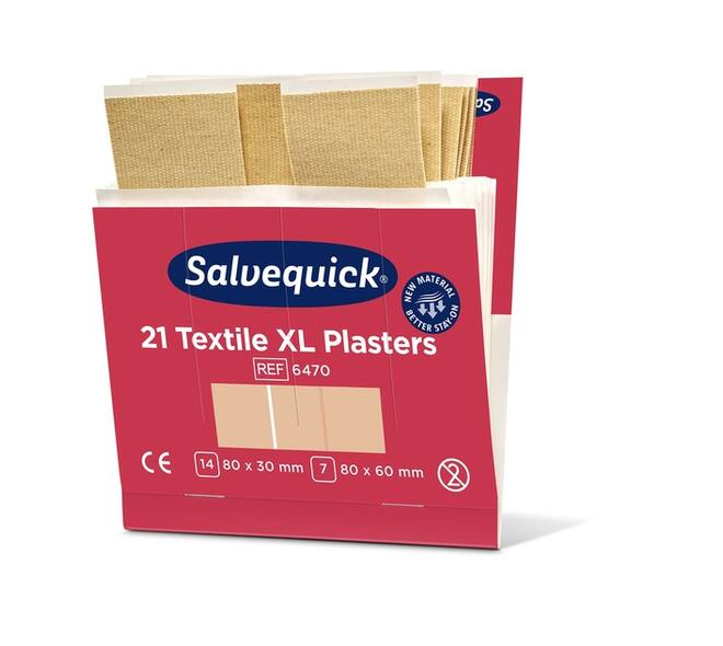 Pleisters Salvequick textiel extra groot 6x 21 stuks