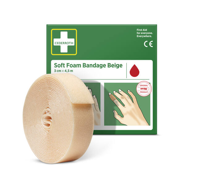Bandage Cederroth Soft Foam 3cmx4,5m beige
