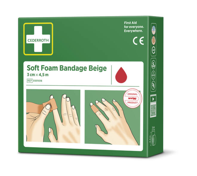 Bandage Cederroth Soft Foam 3cmx4,5m beige