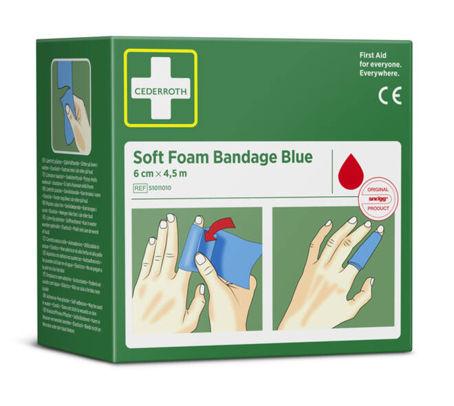 Bandage Cederroth Soft Foam 6cmx4,5m blauw
