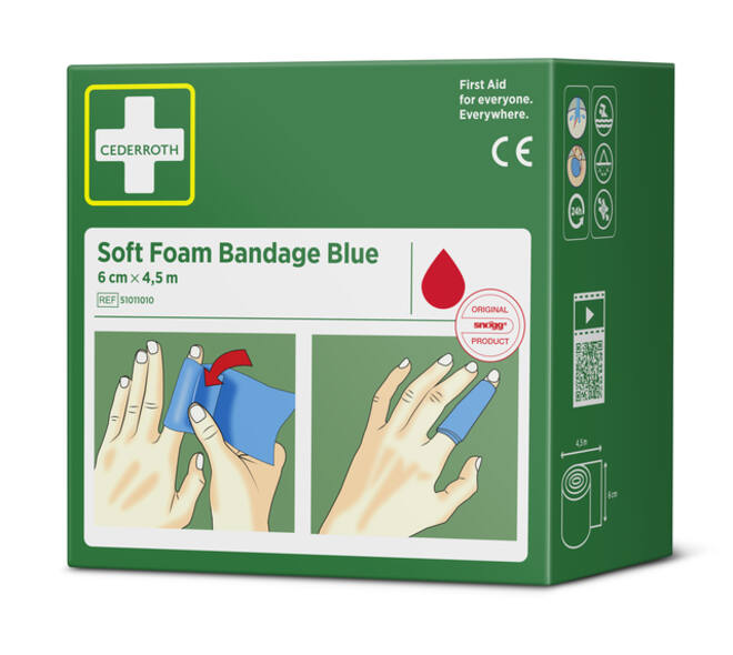 Bandage Cederroth Soft Foam 6cmx4,5m blauw