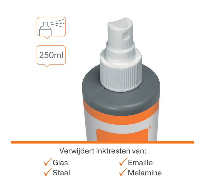 Whiteboardreinigingsspray Nobo waterbasis 250ml