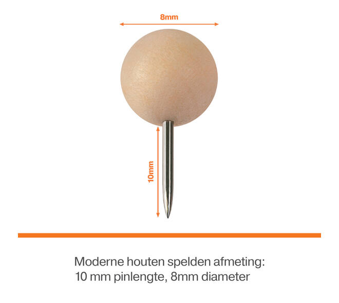 Punaises Nobo hout voor memobord 40 stuks
