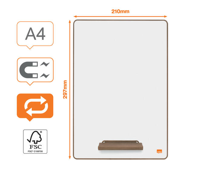 Whiteboard Nobo A4 mini 4 stuks