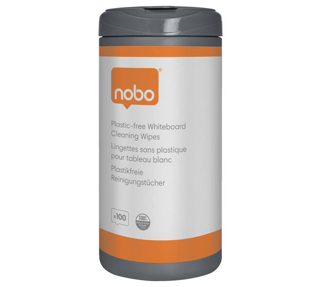Whiteboardreinigingsdoekjes Nobo plasticvrij 100 stuks