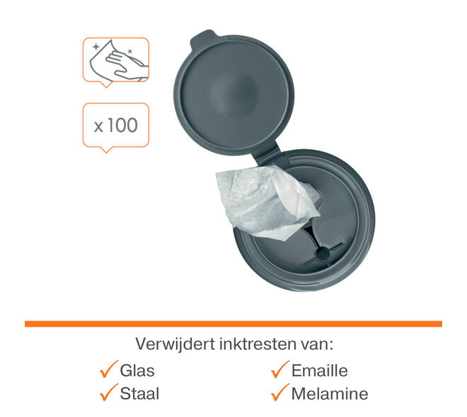 Whiteboardreinigingsdoekjes Nobo plasticvrij 100 stuks