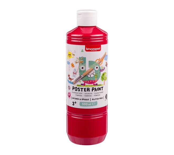Plakkaatverf Bruynzeel primair rood fles à 500ml