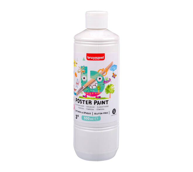 Plakkaatverf Bruynzeel wit fles à 500ml