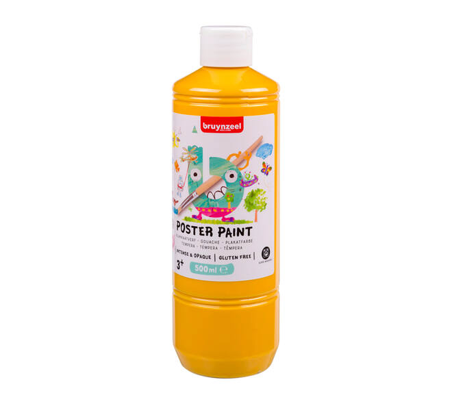 Plakkaatverf Bruynzeel geel fles à 500ml