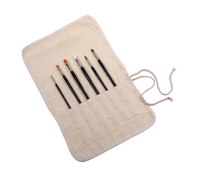 Aquarelpenselenset Talens Van Gogh etui met 6 penselen wit