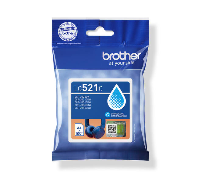 Inktcartridge Brother LC-521C blauw