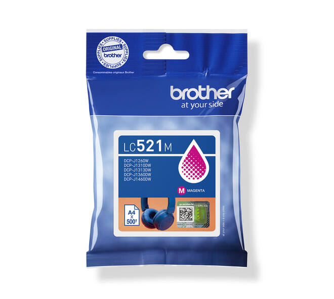 Inktcartridge Brother LC-521M rood