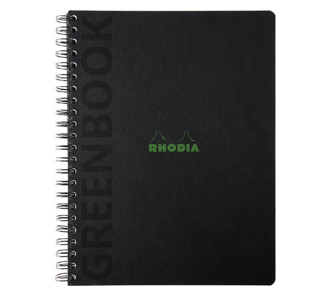 Notitieboek Rhodia Greenbook recycled A4+ lijn 160 pagina's 90gr hc