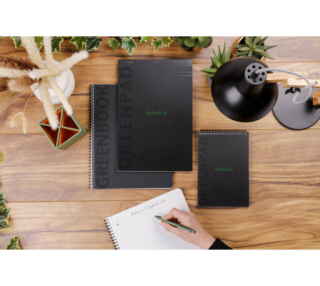 Notitieboek Rhodia Greenbook recycled A5+ lijn 160 pagina's 90gr sc