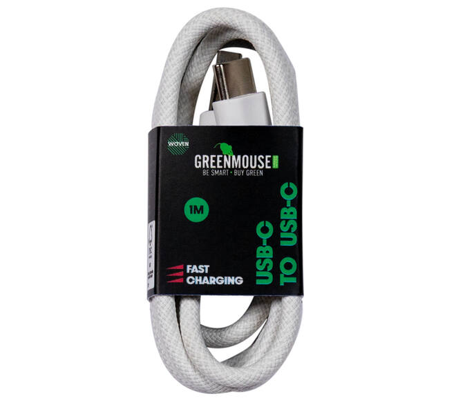 Kabel Green Mouse USB-C to USB-C data Woven 1m