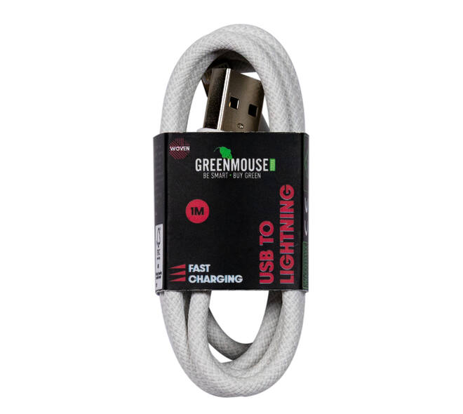 Kabel Green Mouse USB-A to Lightning data Woven 1m