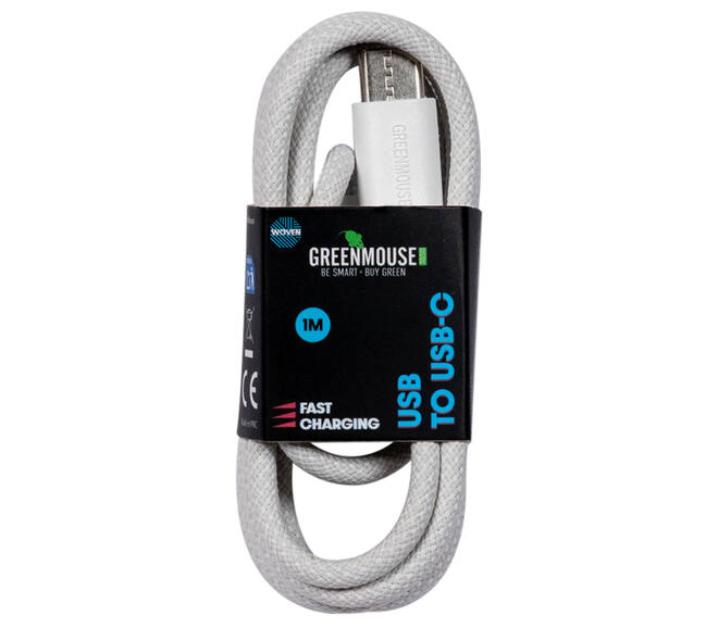 Kabel Green Mouse USB-A to USB-C data Woven 1m