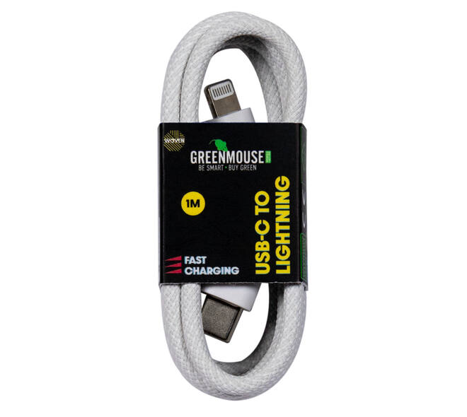 Kabel Green Mouse USB-C to Lightning data Woven 1m
