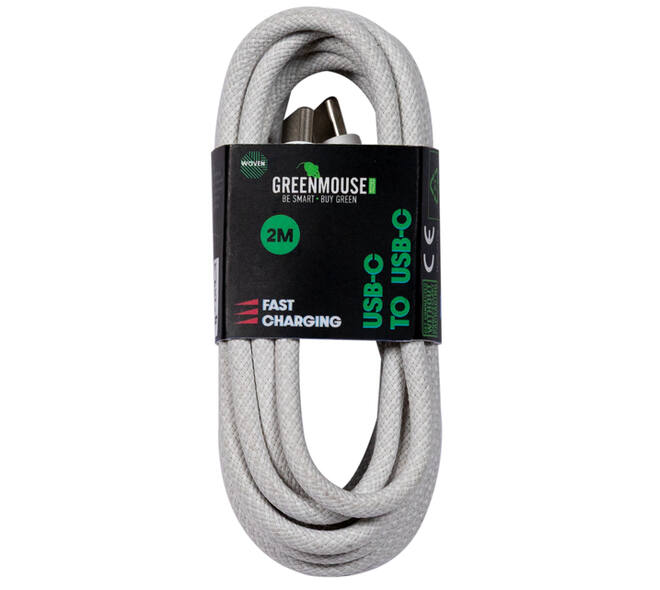 Kabel Green Mouse USB-C to USB-C data Woven 2m