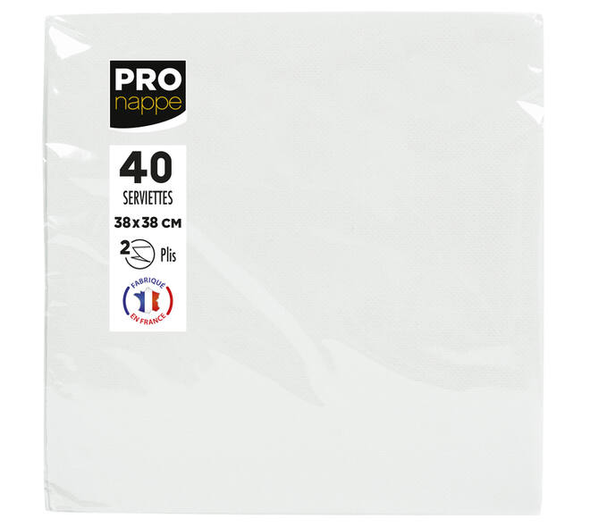 Servet Pronappe 1/4 vouw 2-laags 380x380mm 40 vel wit