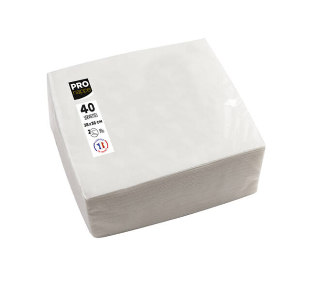Servet Pronappe 1/4 vouw 2-laags 380x380mm 40 vel wit