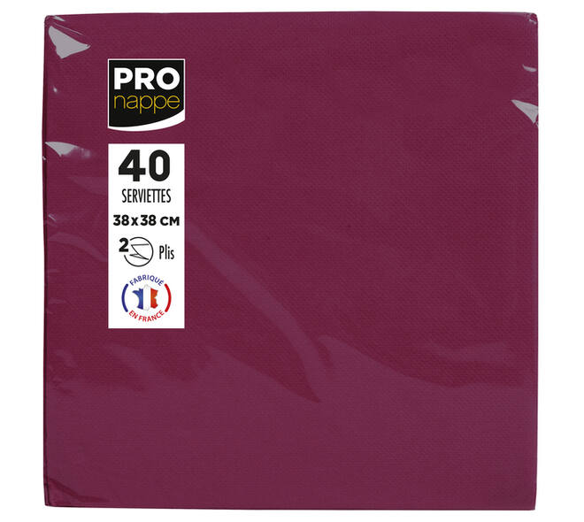 Servet Pronappe 1/4 vouw 2-laags 380x380mm 40 vel bordeauxrood