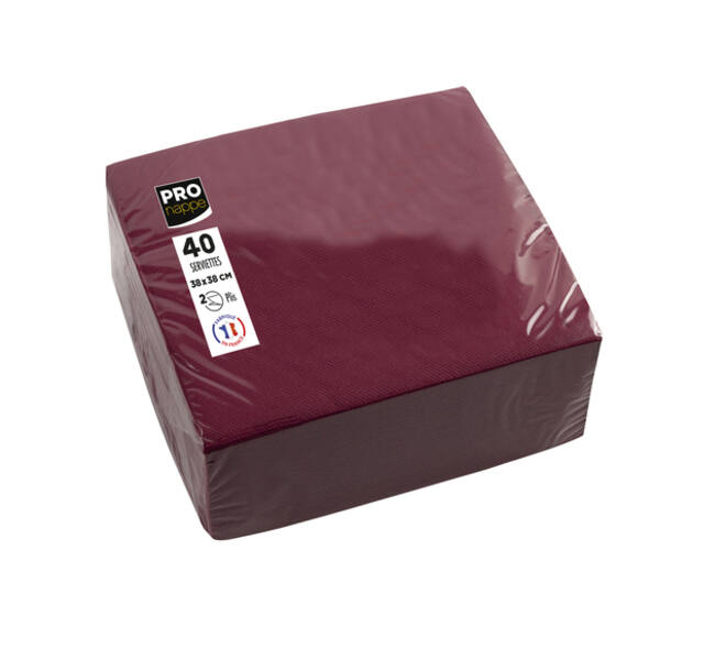 Servet Pronappe 1/4 vouw 2-laags 380x380mm 40 vel bordeauxrood
