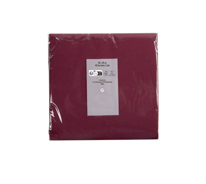 Servet Pronappe 1/4 vouw 2-laags 380x380mm 40 vel bordeauxrood