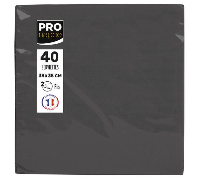 Servet Pronappe 1/4 vouw 2-laags 380x380mm 40 vel zwart