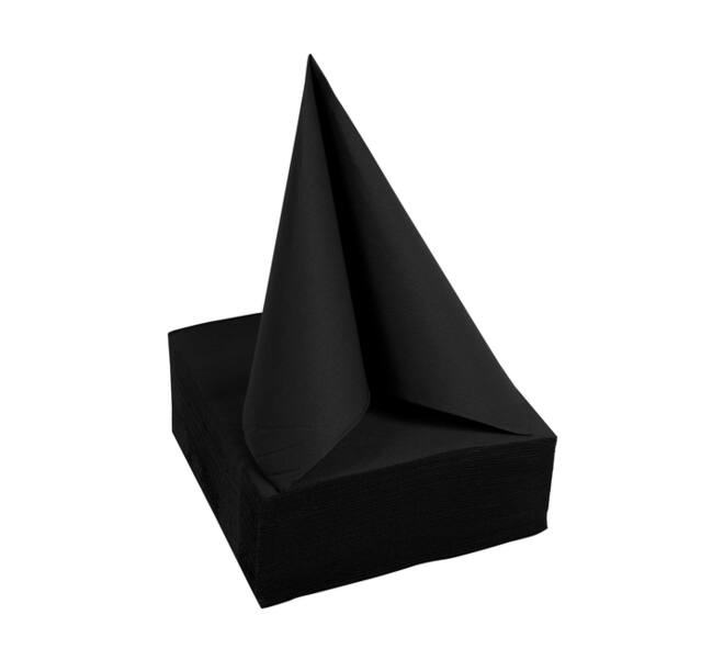 Servet Pronappe 1/4 vouw 2-laags 380x380mm 40 vel zwart