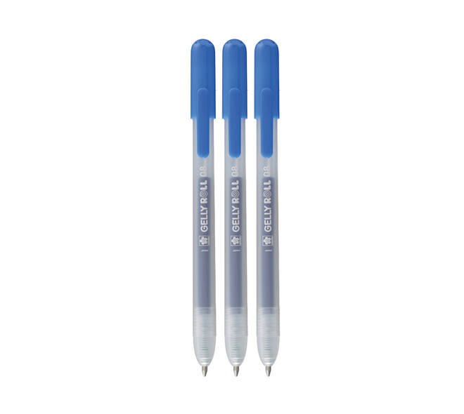 Gelschrijver Sakura Gelly Roll Classic 08 klikfunctie blauw 3 stuks