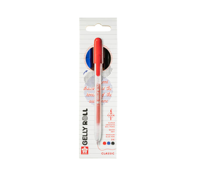 Gelschrijver Sakura Gelly Roll Classic 08 klikfunctie set à 3 kleuren