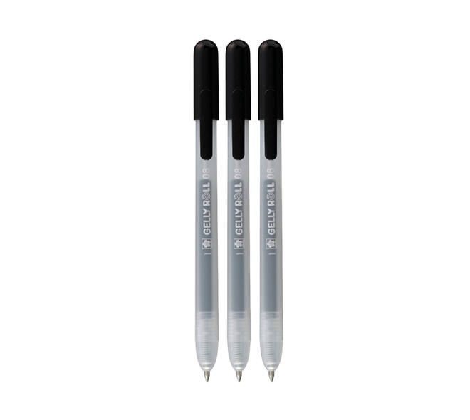 Gelschrijver Sakura Gelly Roll Classic 08 klikfunctie zwart 3 stuks