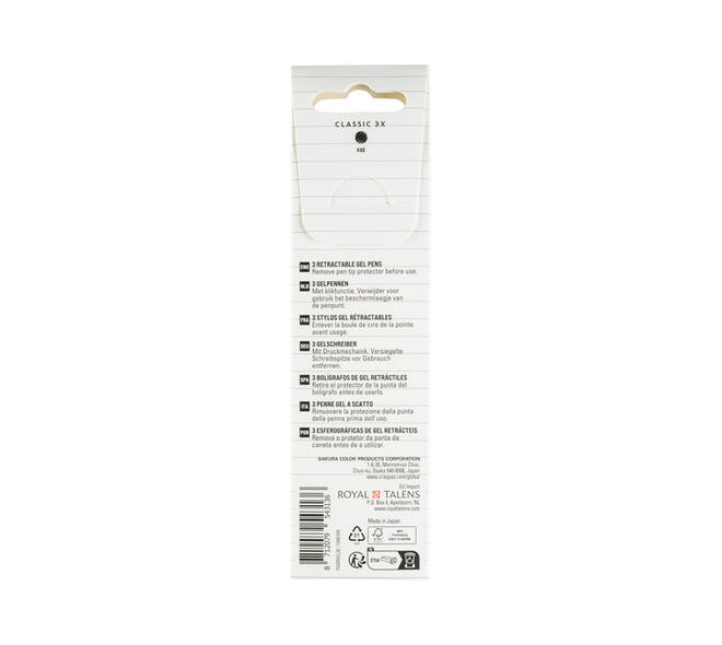 Gelschrijver Sakura Gelly Roll Classic 08 klikfunctie zwart 3 stuks