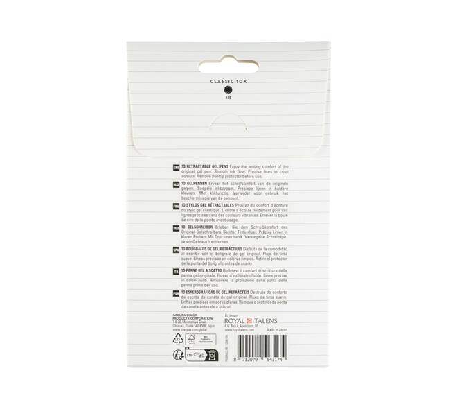 Gelschrijver Sakura Gelly Roll Classic 08 klikfunctie zwart 10 stuks