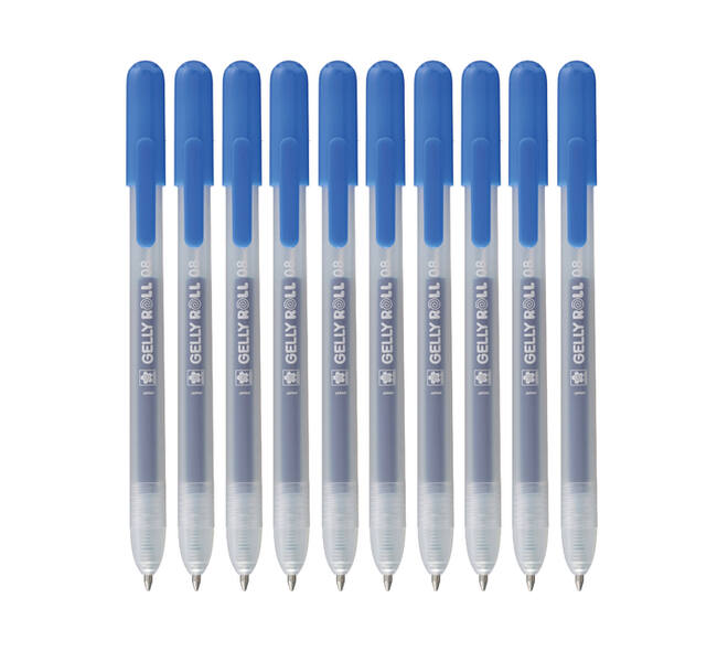 Gelschrijver Sakura Gelly Roll Classic 08 klikfunctie blauw 10 stuks