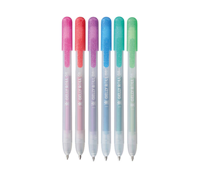 Gelschrijver Sakura Gelly Roll Metallic 08 klikfunctie set à 6 kleuren
