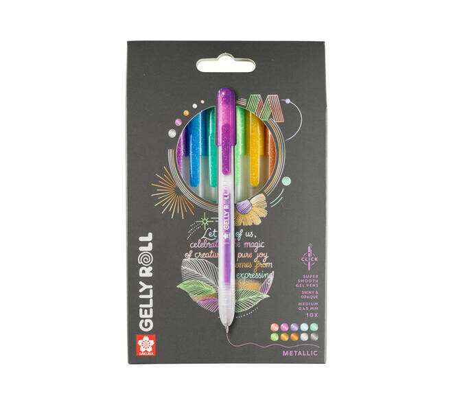 Gelschrijver Sakura Gelly Roll Metallic 08 klikfunctie assorti 10st