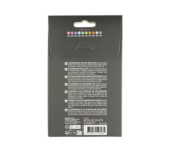 Gelschrijver Sakura Gelly Roll Metallic 08 klikfunctie assorti 10st