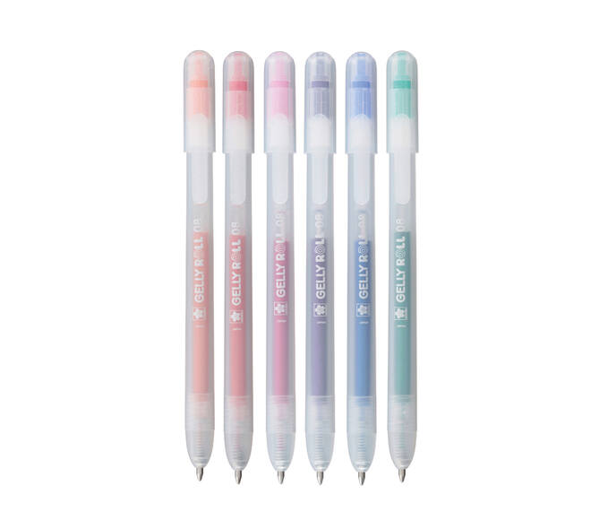 Gelschrijver Sakura Gelly Roll Stardust 08 klikfunctie set à 6 kleuren